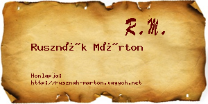 Rusznák Márton névjegykártya