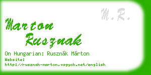 marton rusznak business card