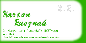 marton rusznak business card
